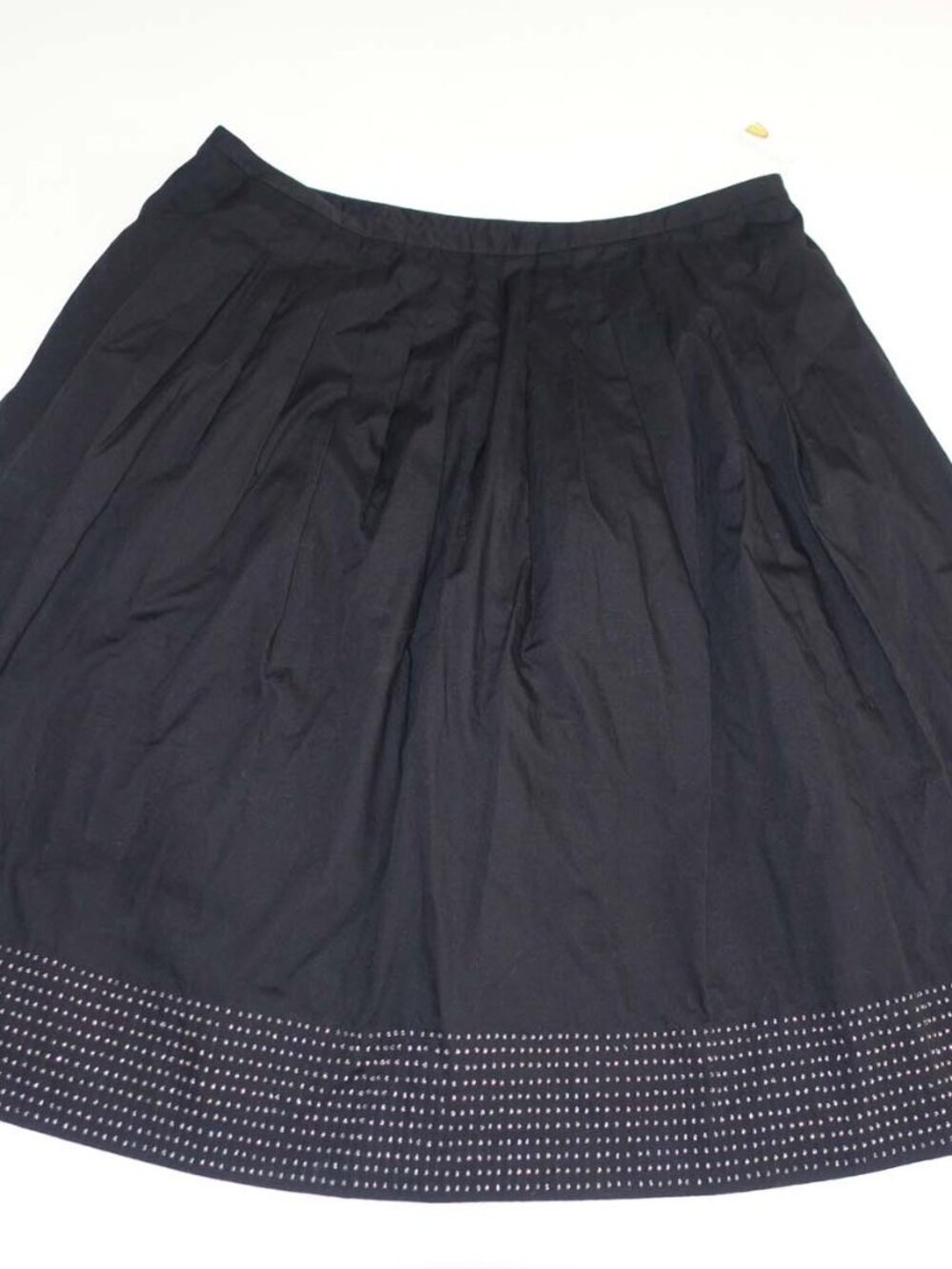 Talbots Women's Pleated A-Line Skirt Size 14 NWT Black 100% Cotton Lined
